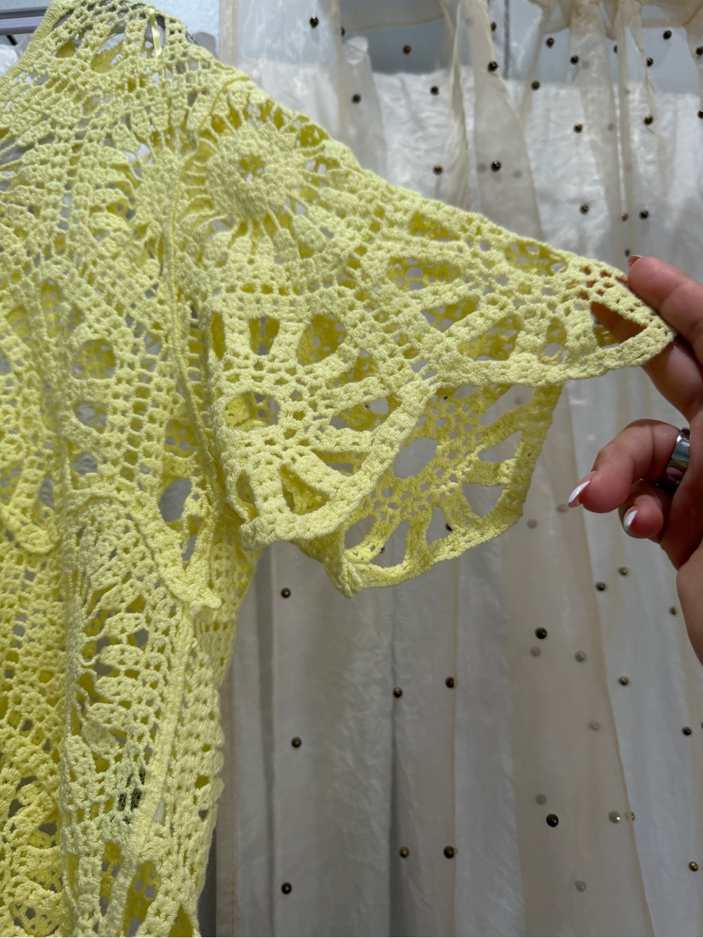 Crocheted Top — Pale Yellow - Picture 3 of 4